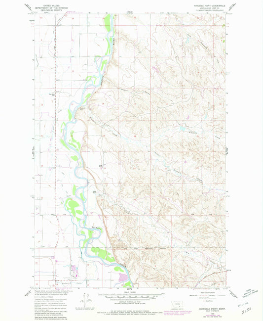 Classic USGS Ninemile Point Montana 7.5'x7.5' Topo Map Image