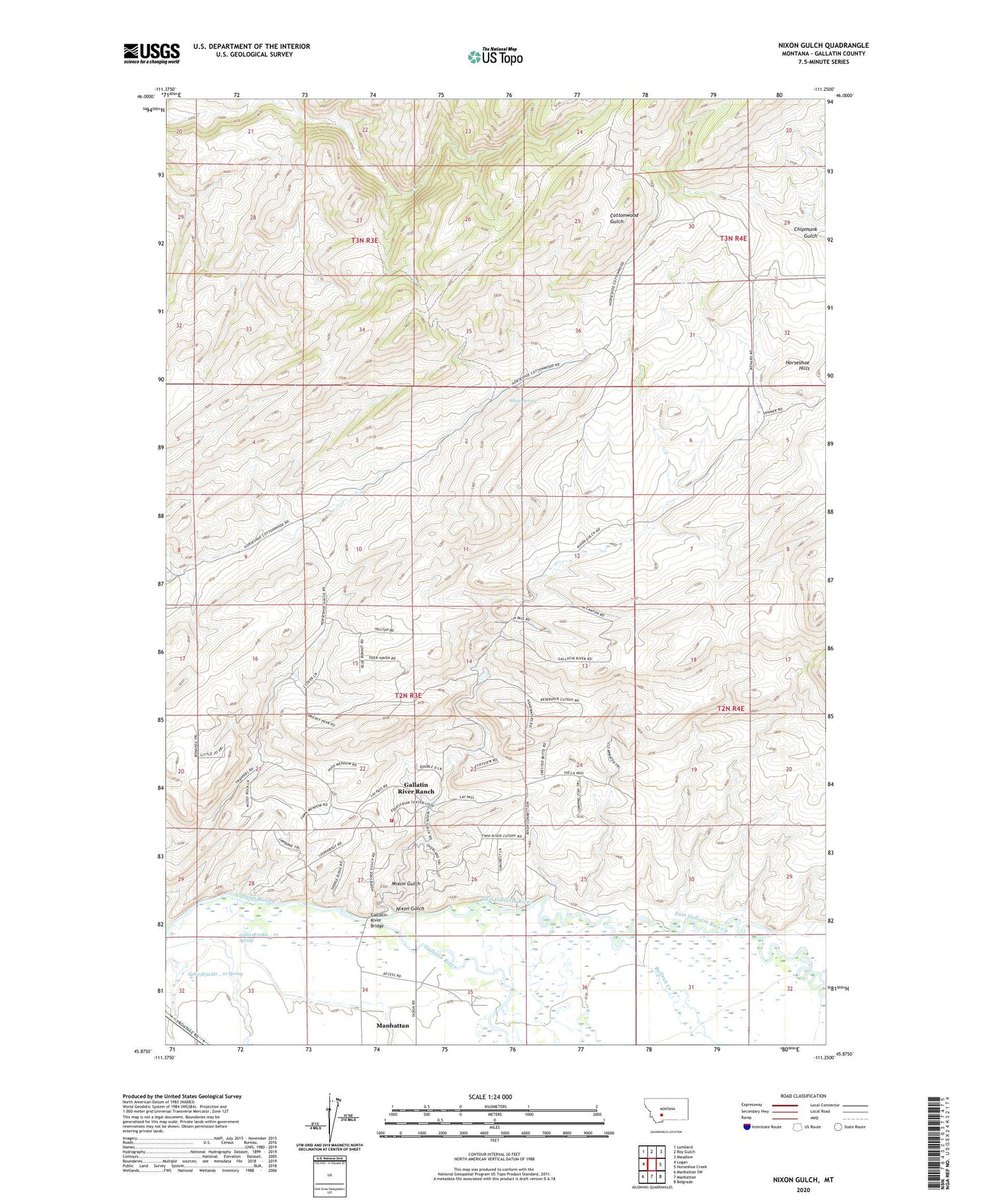 Nixon Gulch Montana US Topo Map Image