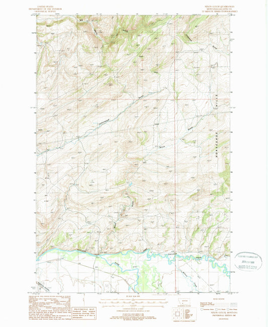 Classic USGS Nixon Gulch Montana 7.5'x7.5' Topo Map Image