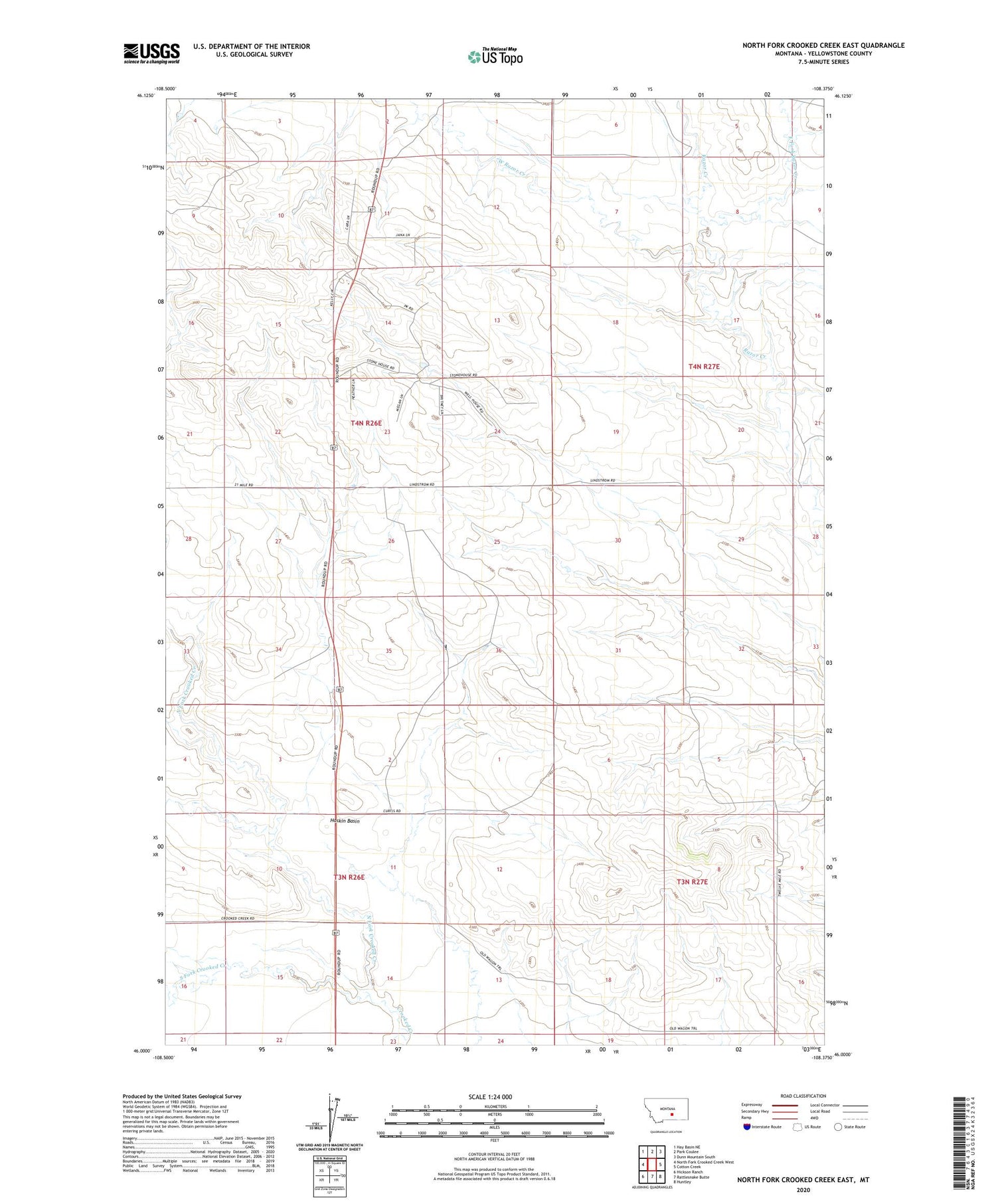 North Fork Crooked Creek East Montana US Topo Map Image