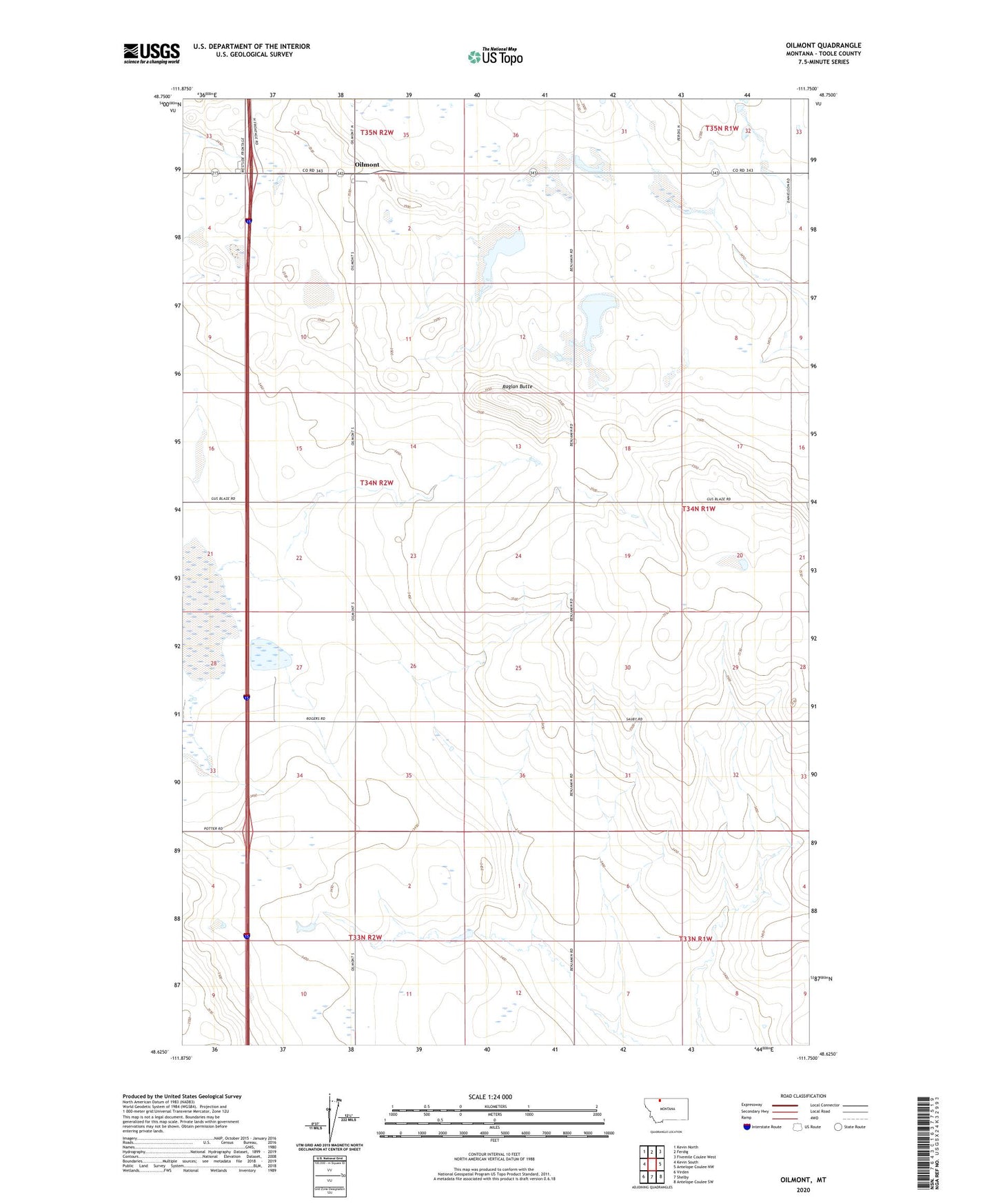 Oilmont Montana US Topo Map Image