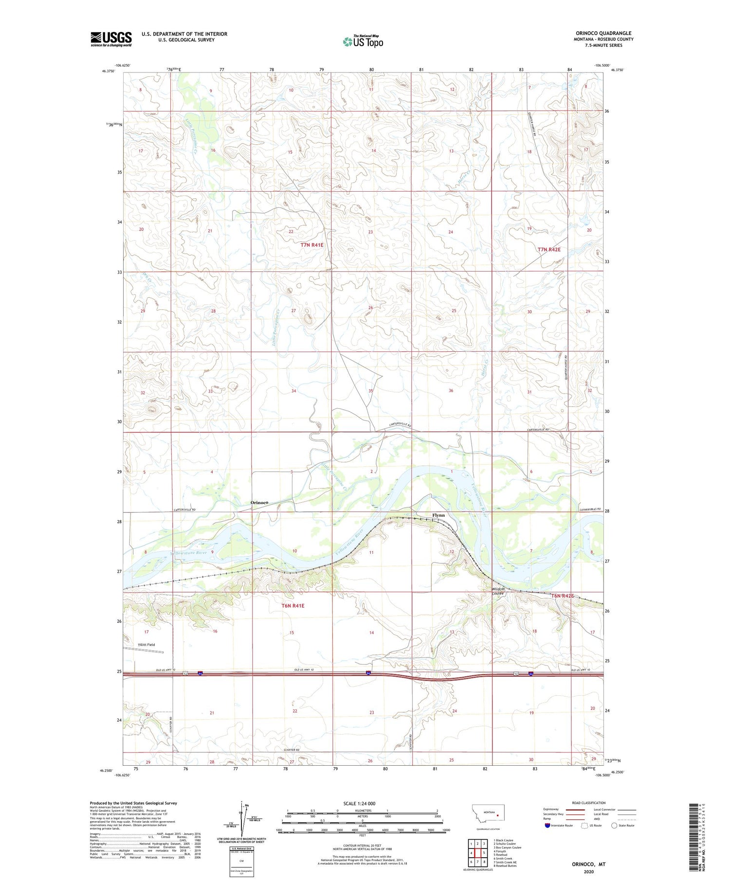 Orinoco Montana US Topo Map Image