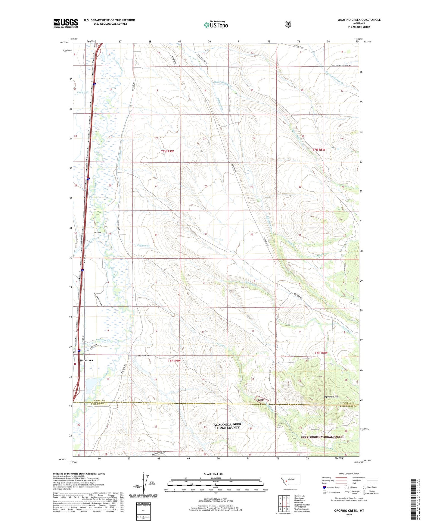 Orofino Creek Montana US Topo Map Image