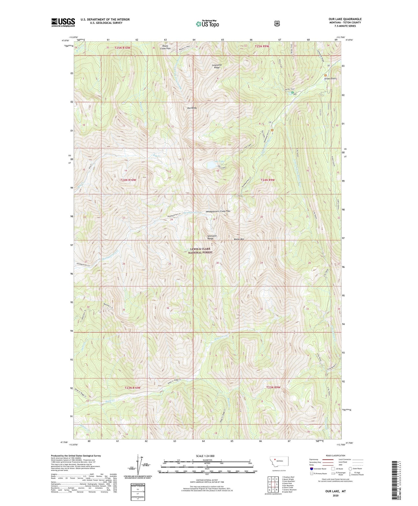 Our Lake Montana US Topo Map Image