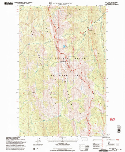 Classic USGS Our Lake Montana 7.5'x7.5' Topo Map Image