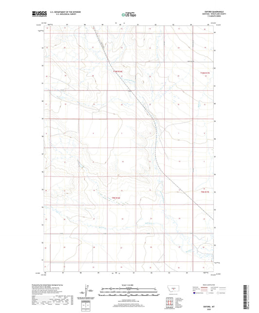Oxford Montana US Topo Map Image