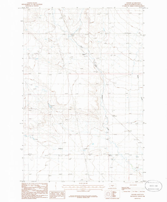Classic USGS Oxford Montana 7.5'x7.5' Topo Map Image