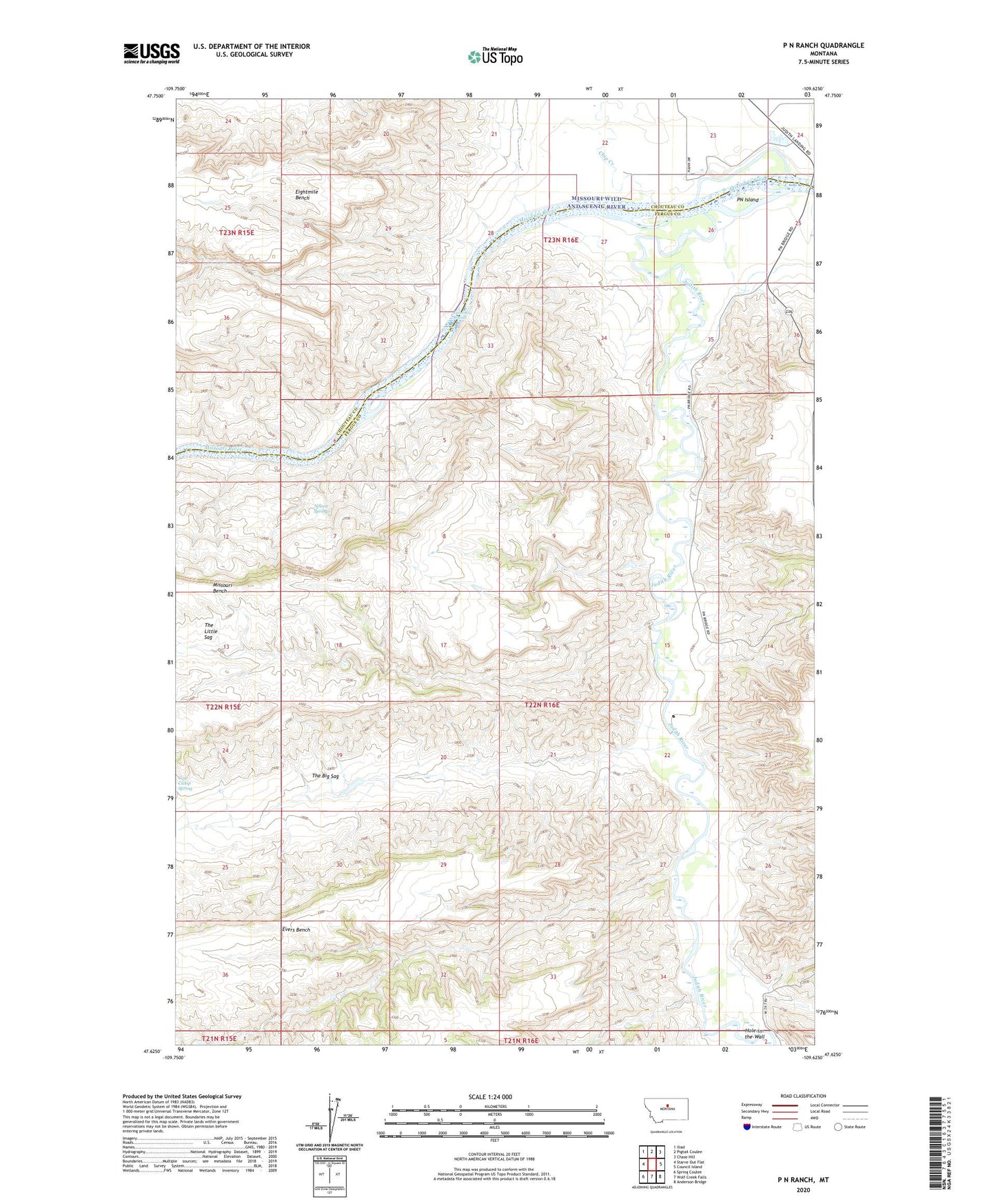 P N Ranch Montana US Topo Map Image