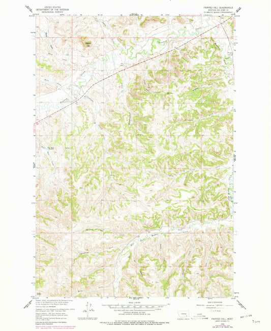 Classic USGS Painted Hill Montana 7.5'x7.5' Topo Map Image