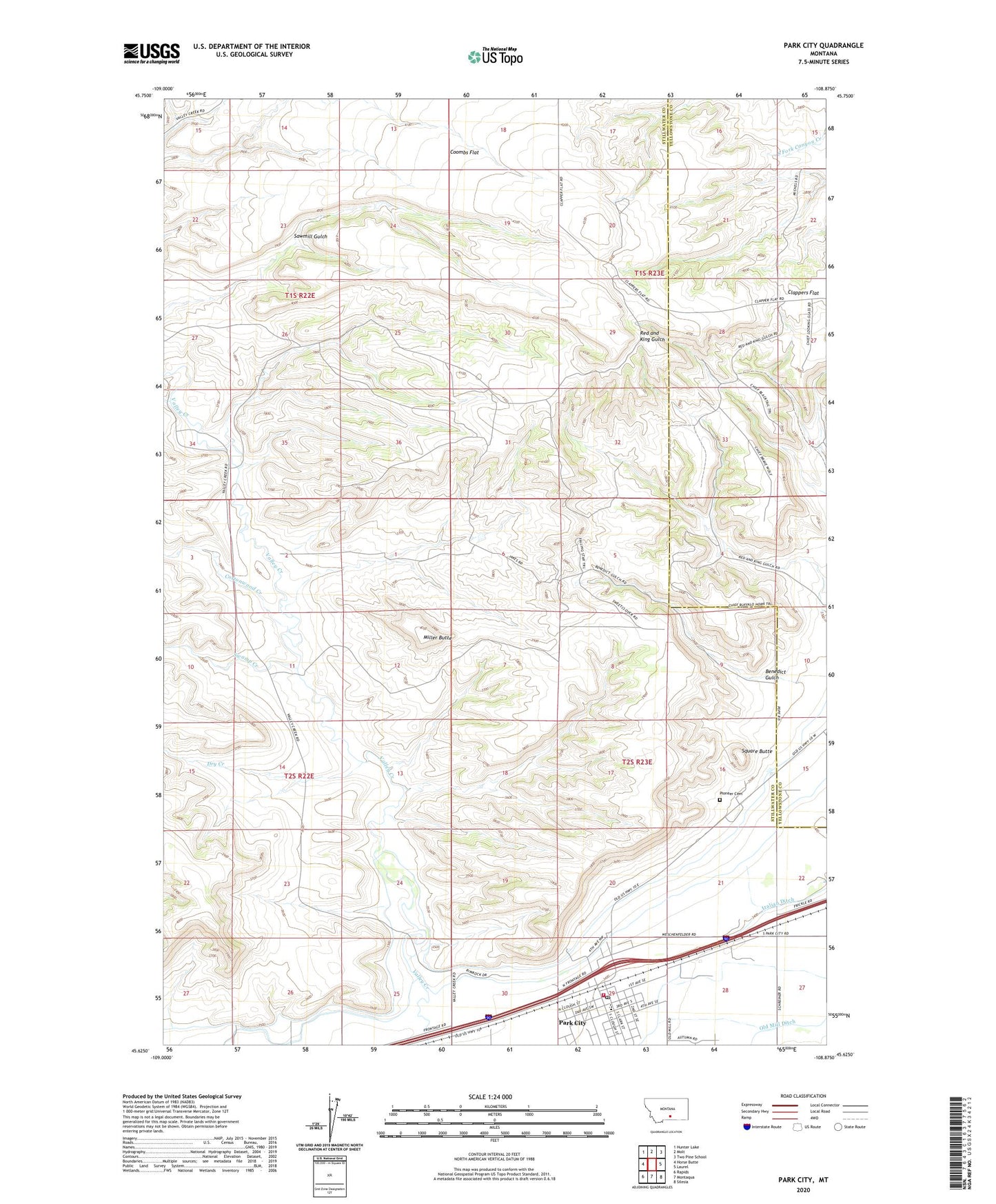 Park City Montana US Topo Map Image