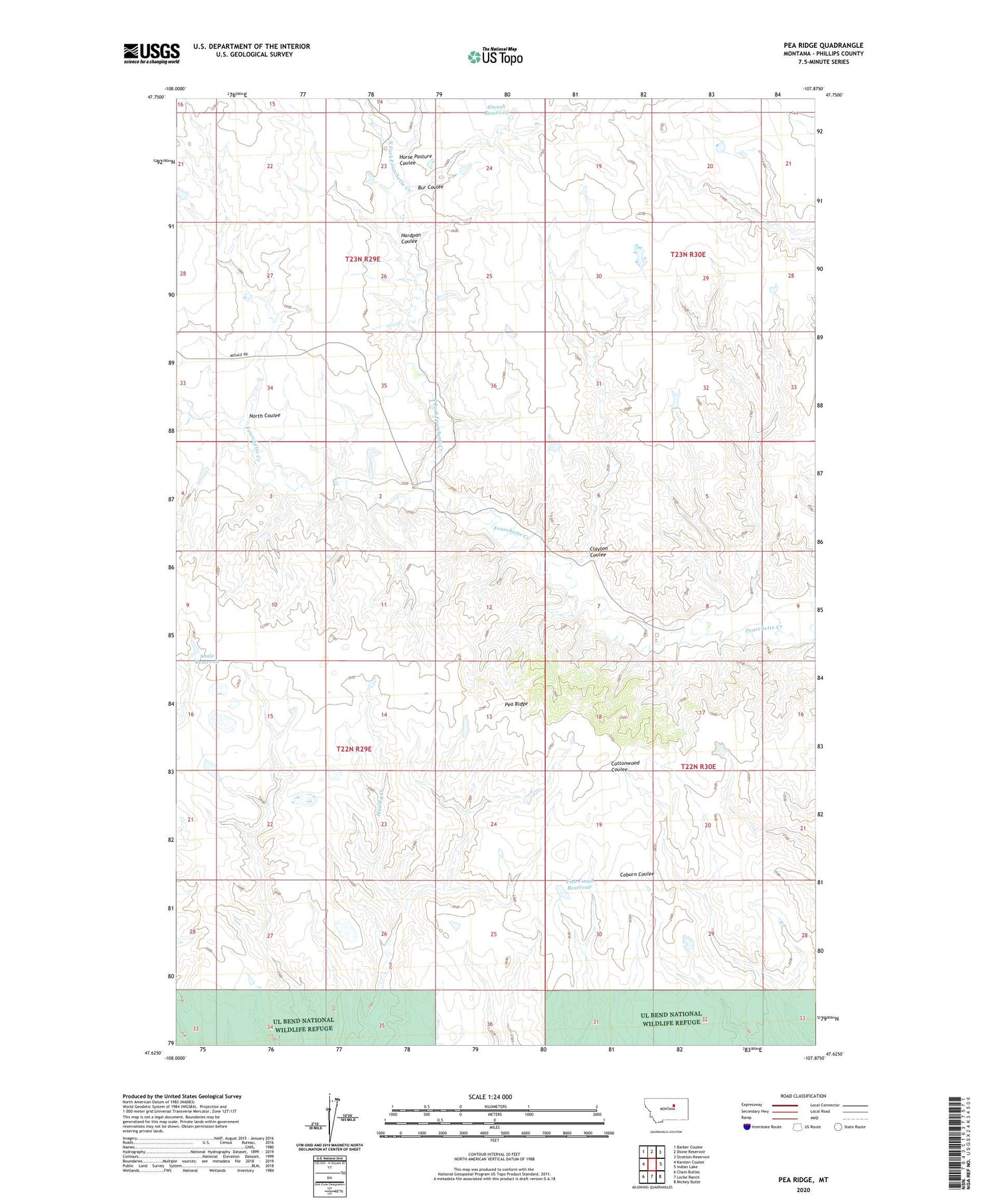 Pea Ridge Montana US Topo Map Image