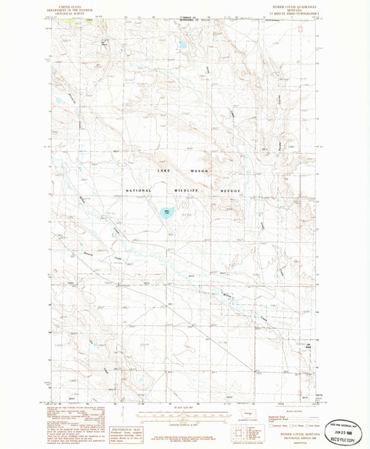 Classic USGS Pender Coulee Montana 7.5'x7.5' Topo Map Image
