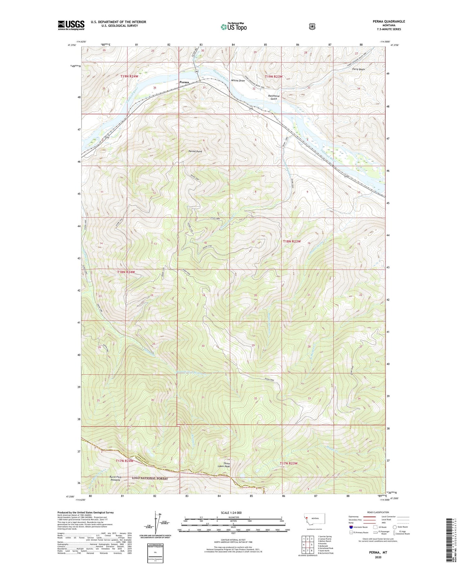 Perma Montana US Topo Map Image