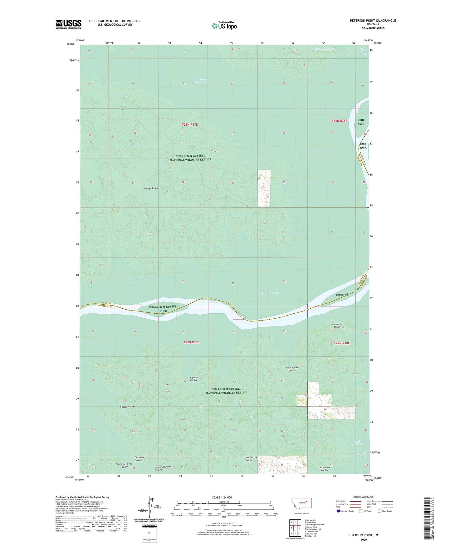 Peterson Point Montana US Topo Map Image