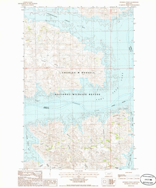 Classic USGS Peterson Point Montana 7.5'x7.5' Topo Map Image