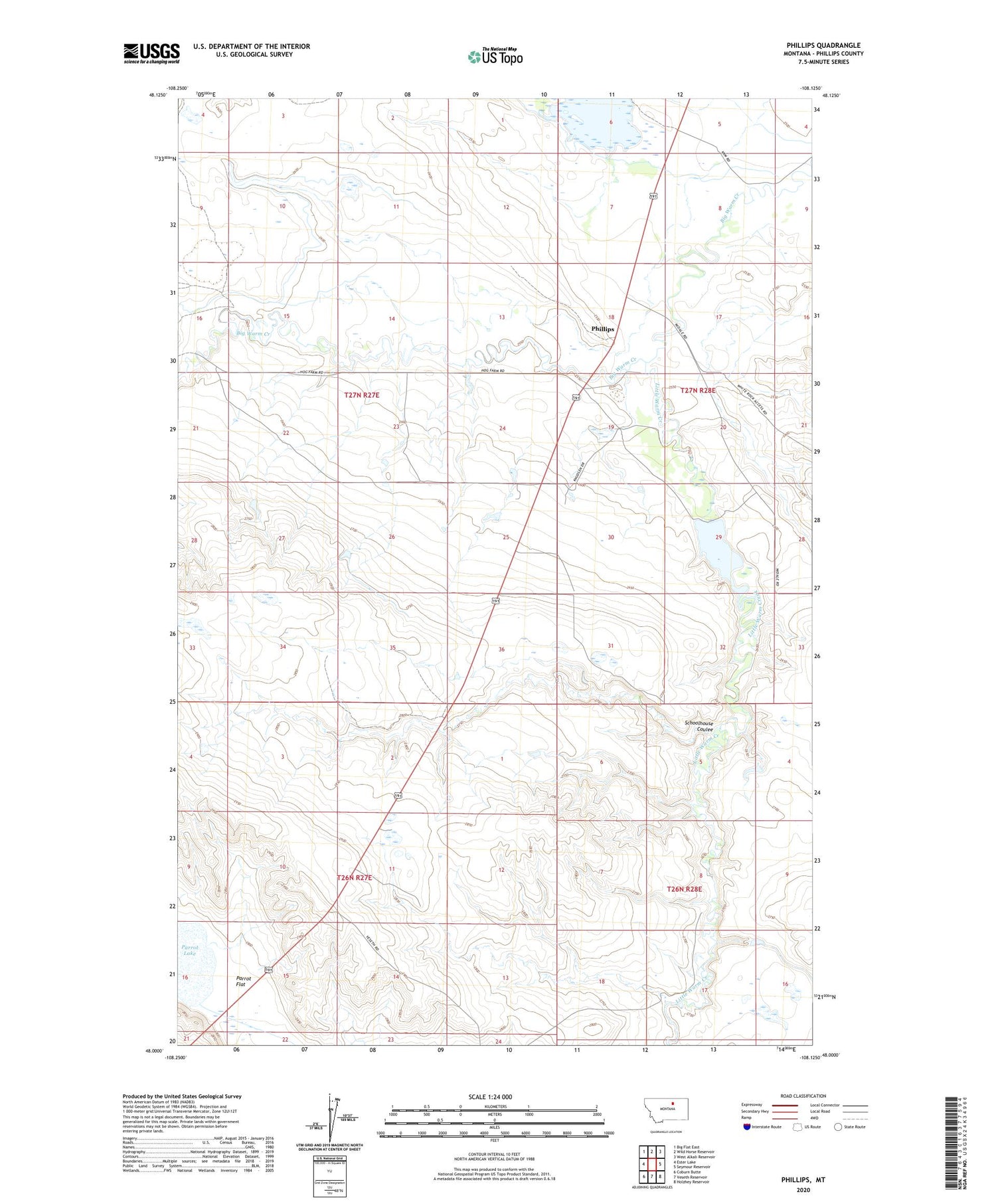 Phillips Montana US Topo Map Image
