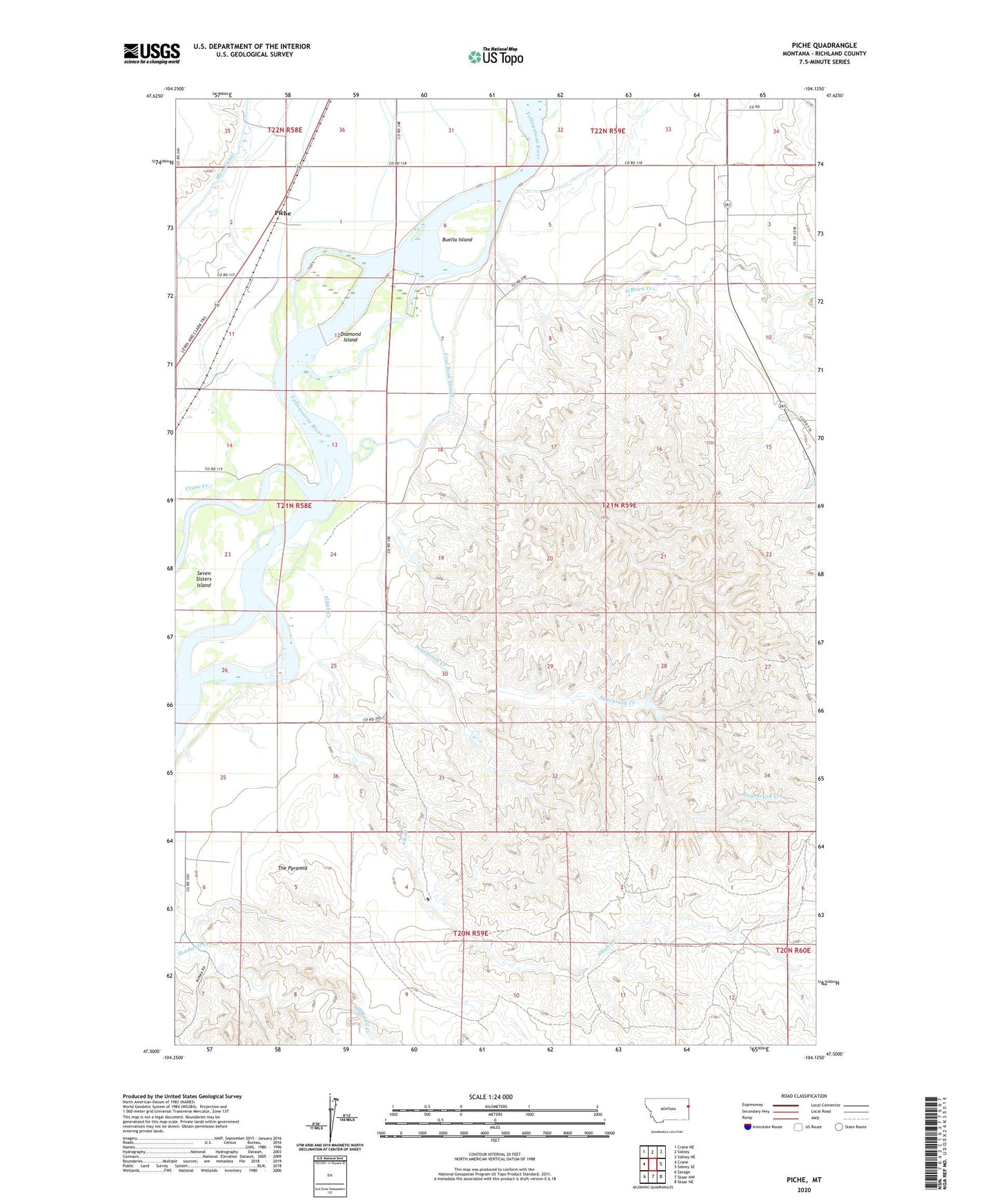 Piche Montana US Topo Map Image