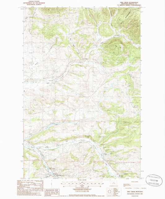 Classic USGS Pike Creek Montana 7.5'x7.5' Topo Map Image