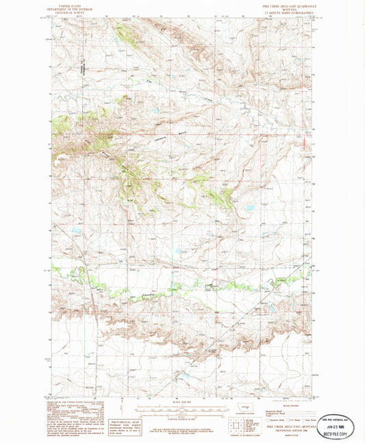 Classic USGS Pike Creek Hills East Montana 7.5'x7.5' Topo Map Image