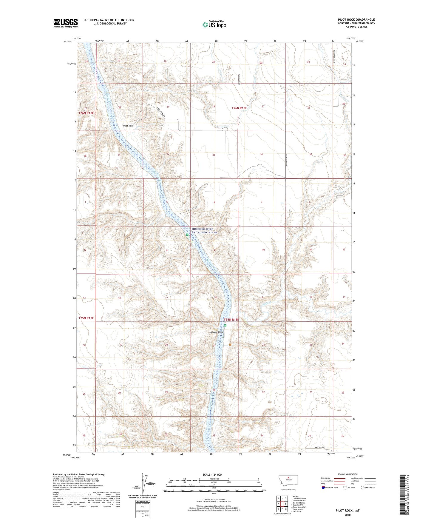 Pilot Rock Montana US Topo Map Image