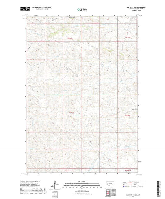 Pine Butte School Montana US Topo Map Image