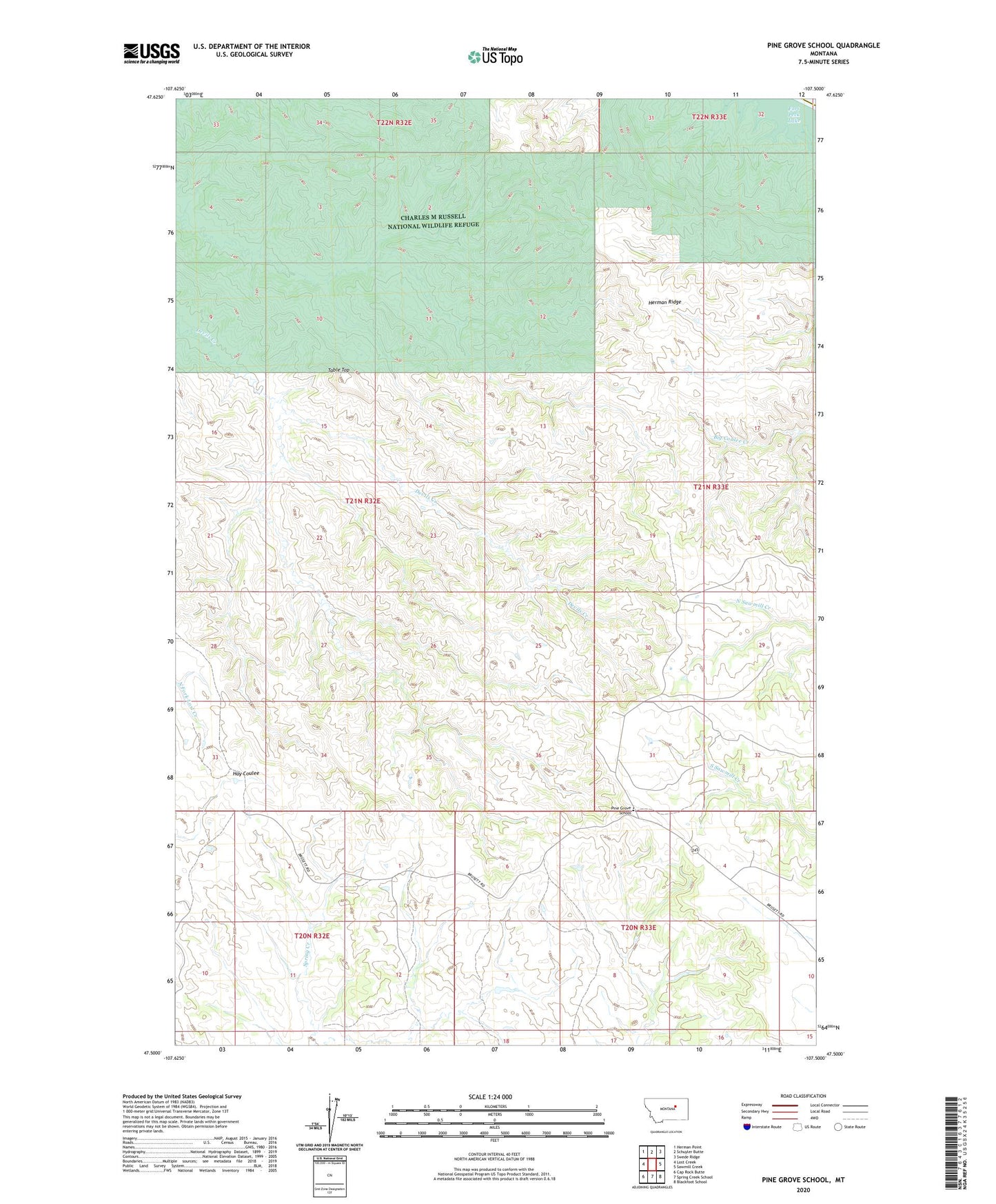 Pine Grove School Montana US Topo Map Image