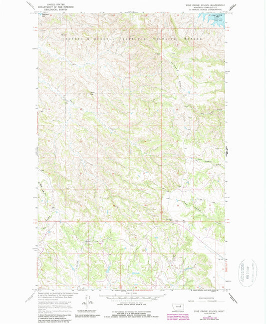 Classic USGS Pine Grove School Montana 7.5'x7.5' Topo Map Image