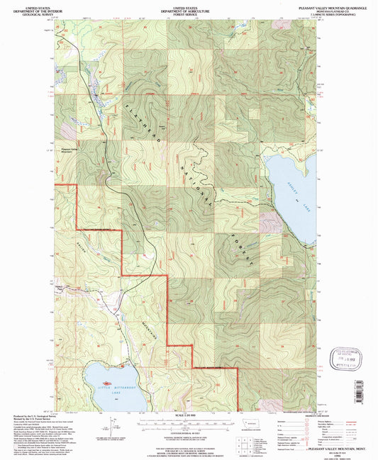 Classic USGS Pleasant Valley Mountain Montana 7.5'x7.5' Topo Map Image