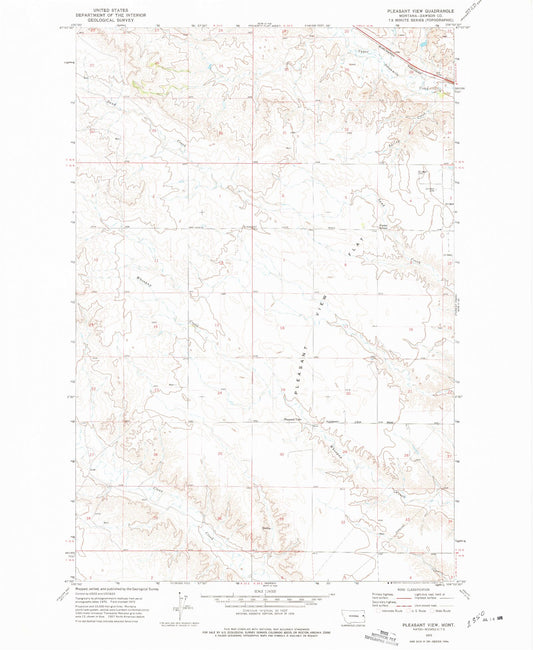 Classic USGS Pleasant View Montana 7.5'x7.5' Topo Map Image