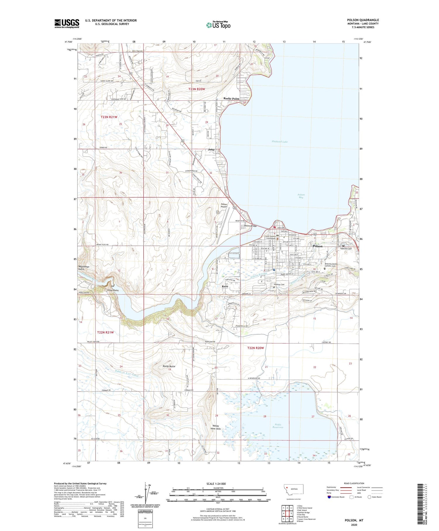 Polson Montana US Topo Map Image