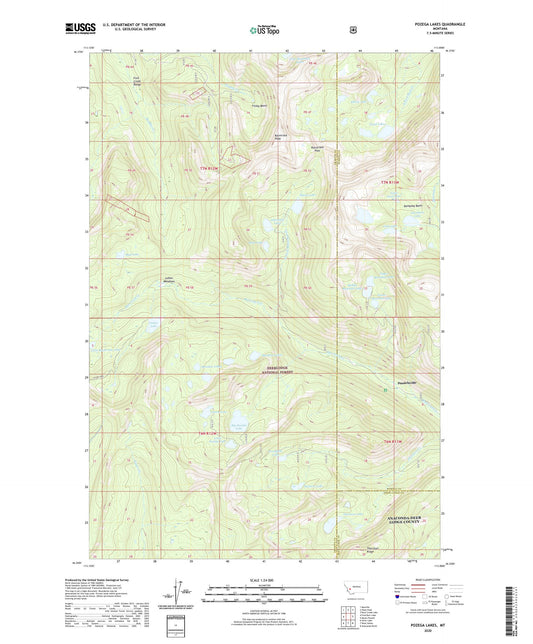 Pozega Lakes Montana US Topo Map Image