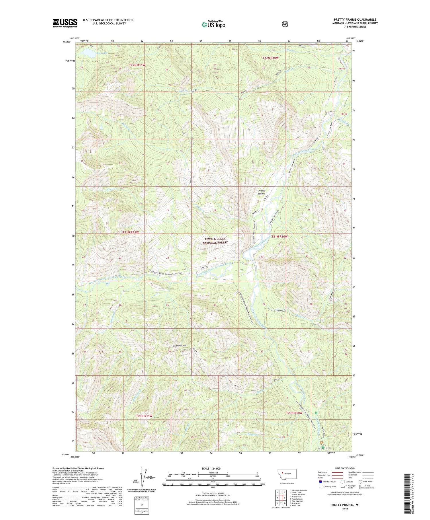 Pretty Prairie Montana US Topo Map Image