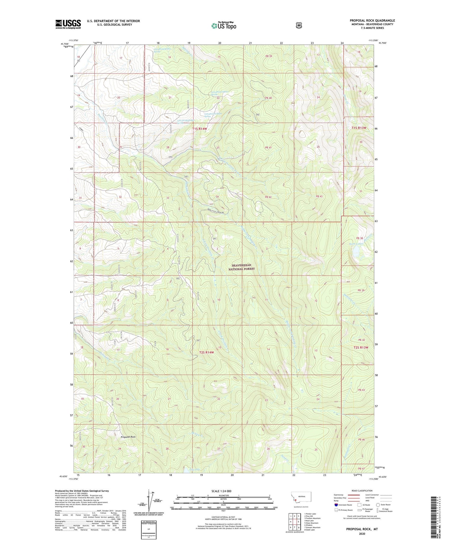 Proposal Rock Montana US Topo Map Image