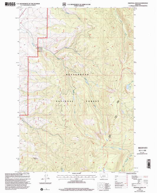 Classic USGS Proposal Rock Montana 7.5'x7.5' Topo Map Image