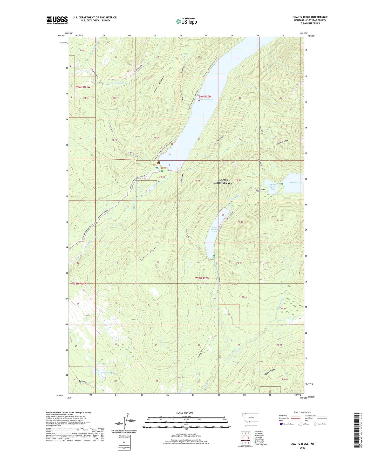 Quartz Ridge Montana US Topo Map Image