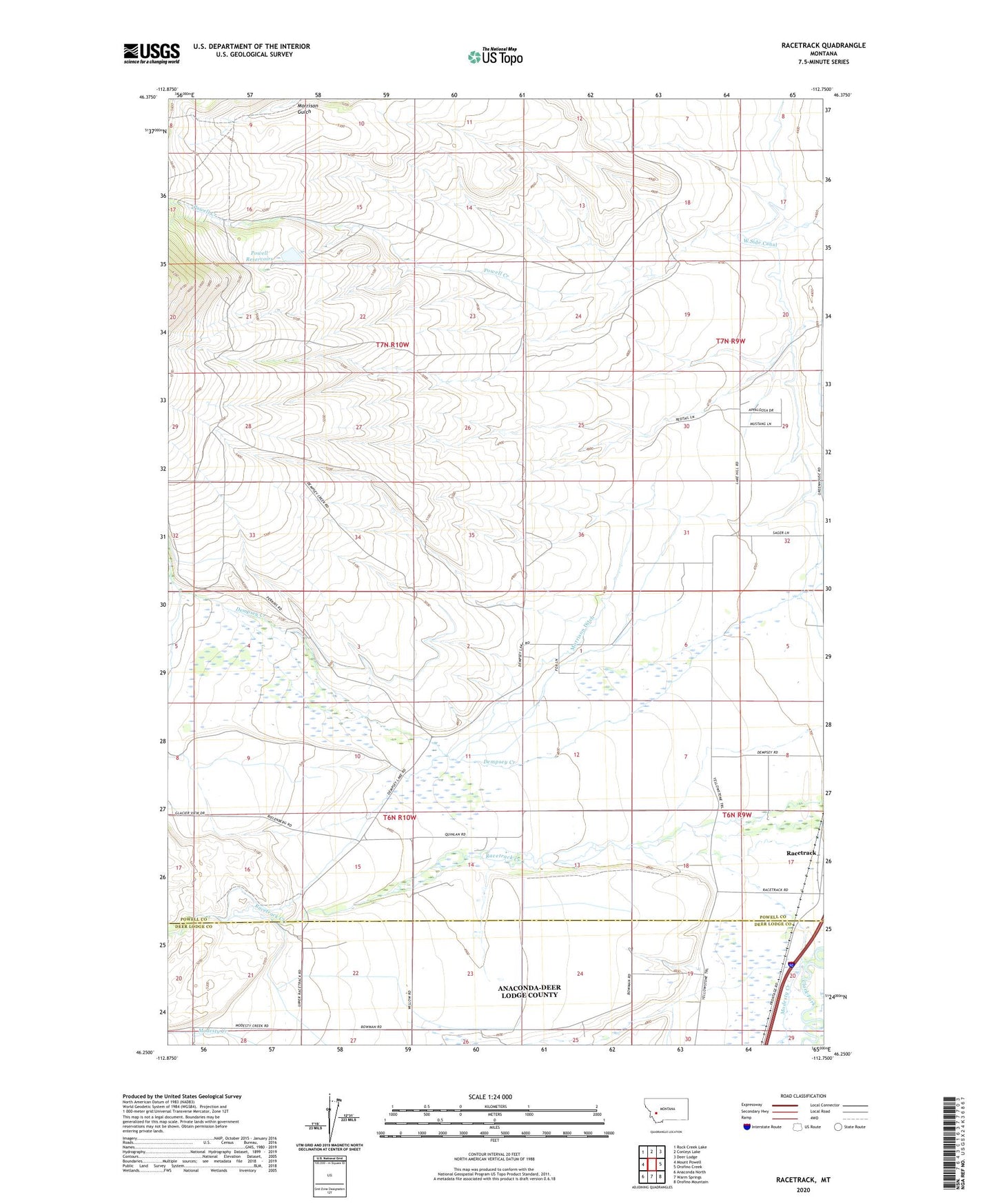 Racetrack Montana US Topo Map Image