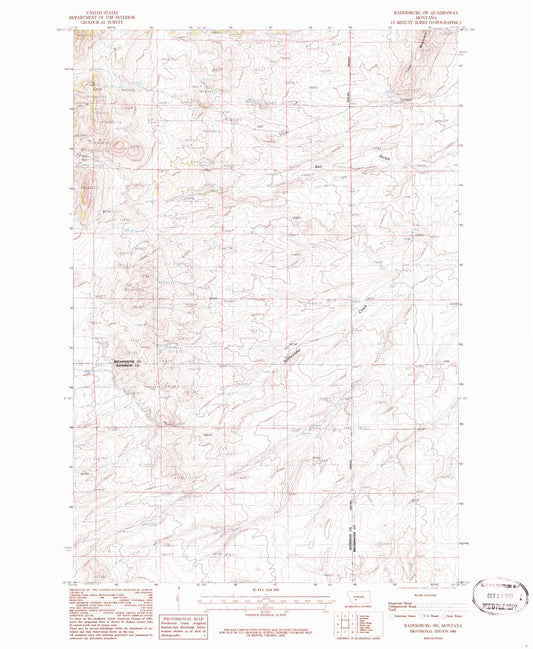 Classic USGS Radersburg SW Montana 7.5'x7.5' Topo Map Image
