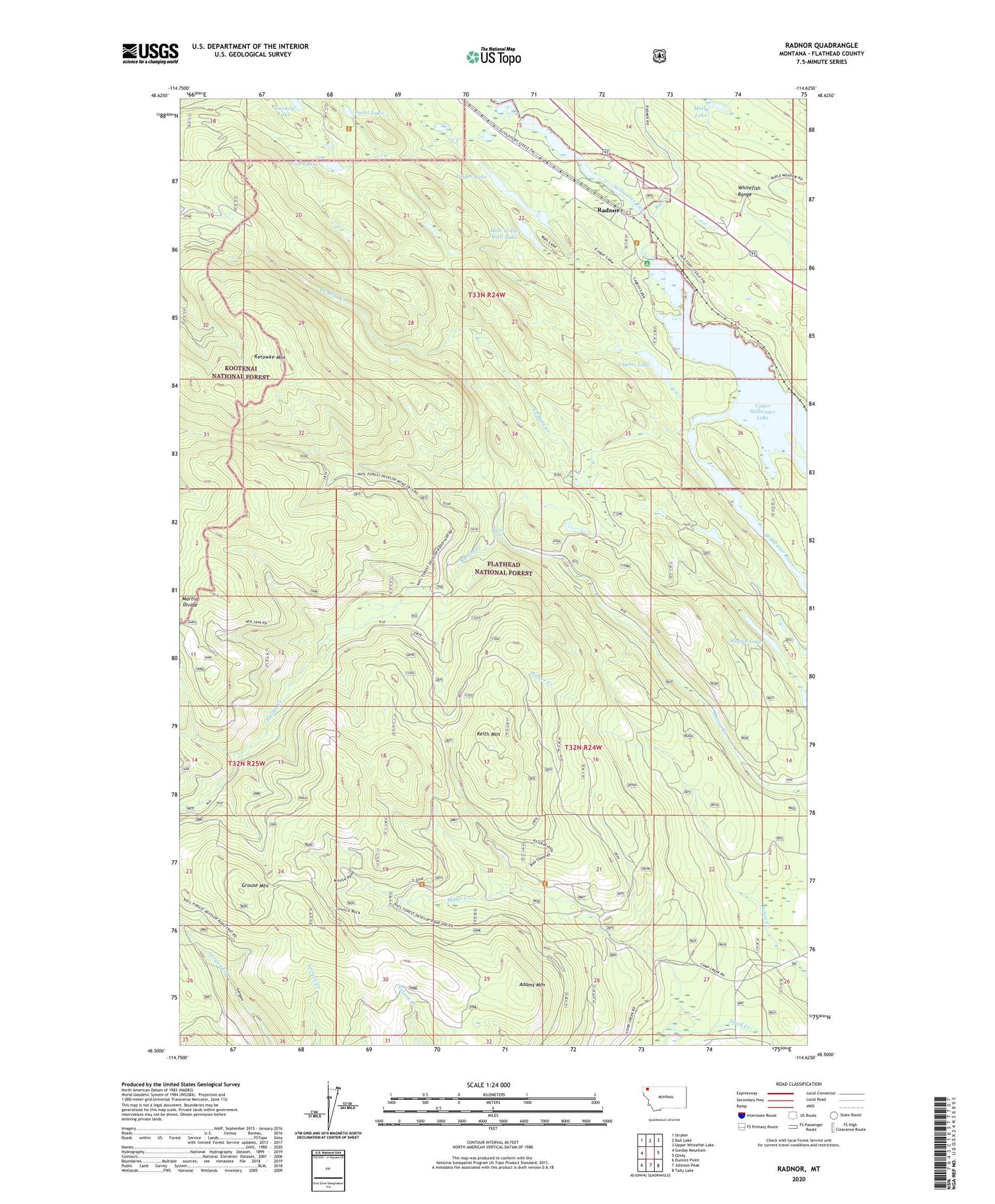 Radnor Montana US Topo Map Image