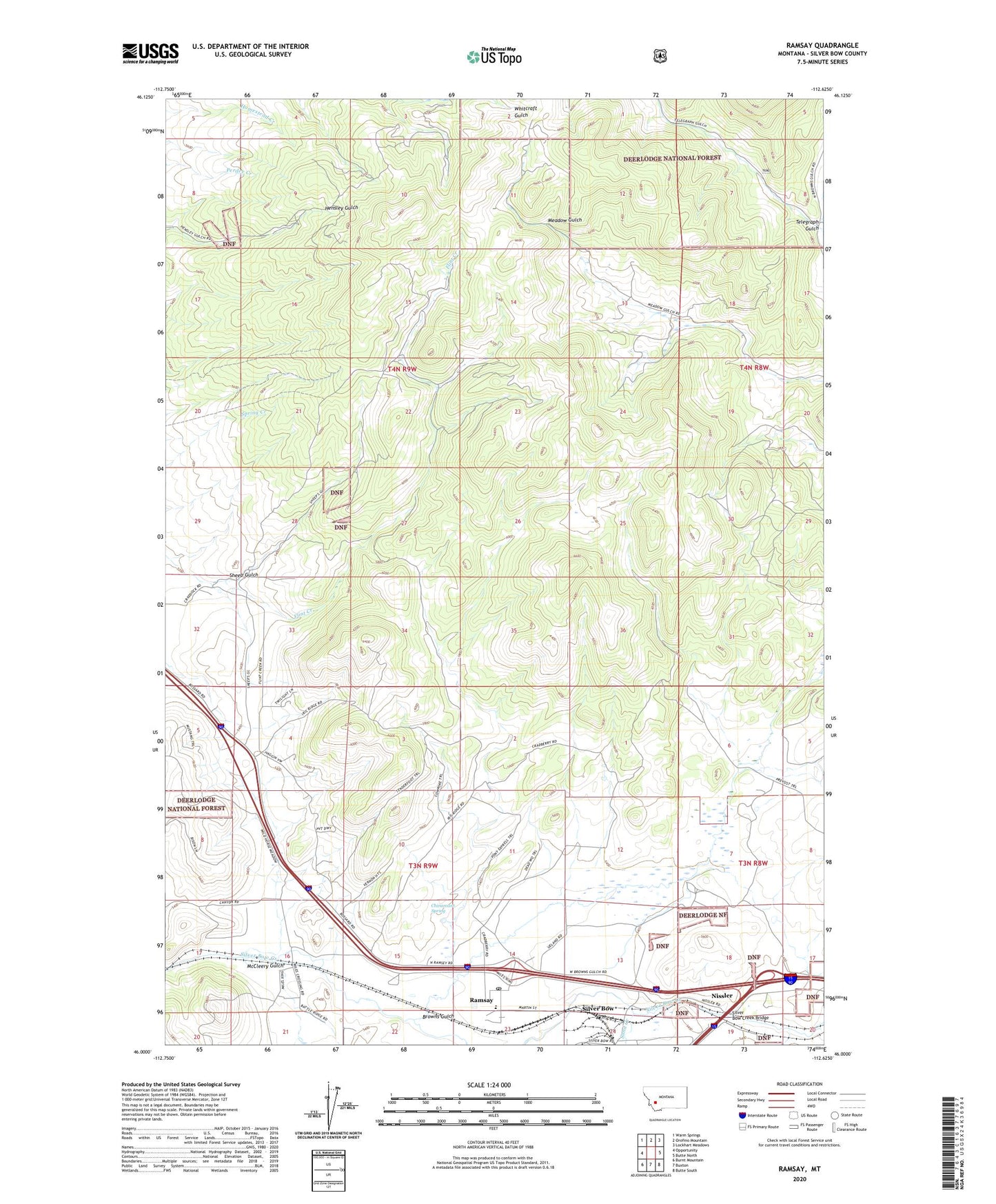 Ramsay Montana US Topo Map Image