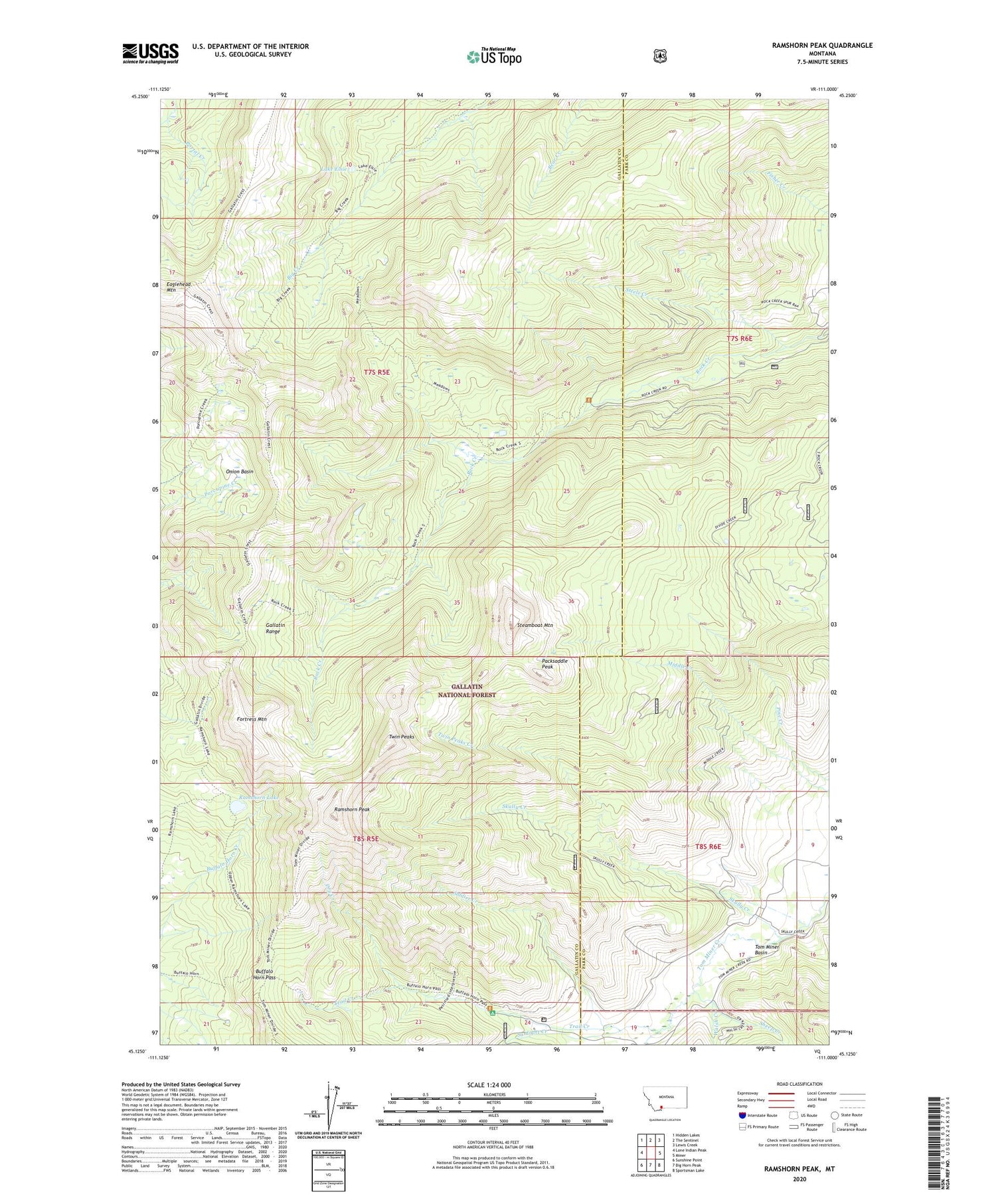 Ramshorn Peak Montana US Topo Map Image