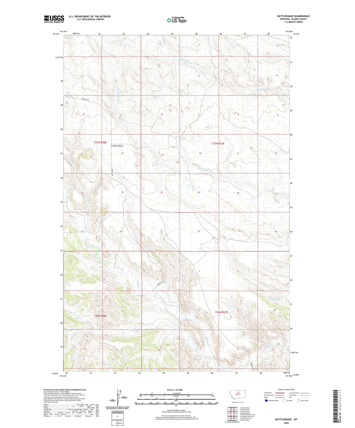 Rattlesnake Montana US Topo Map Image