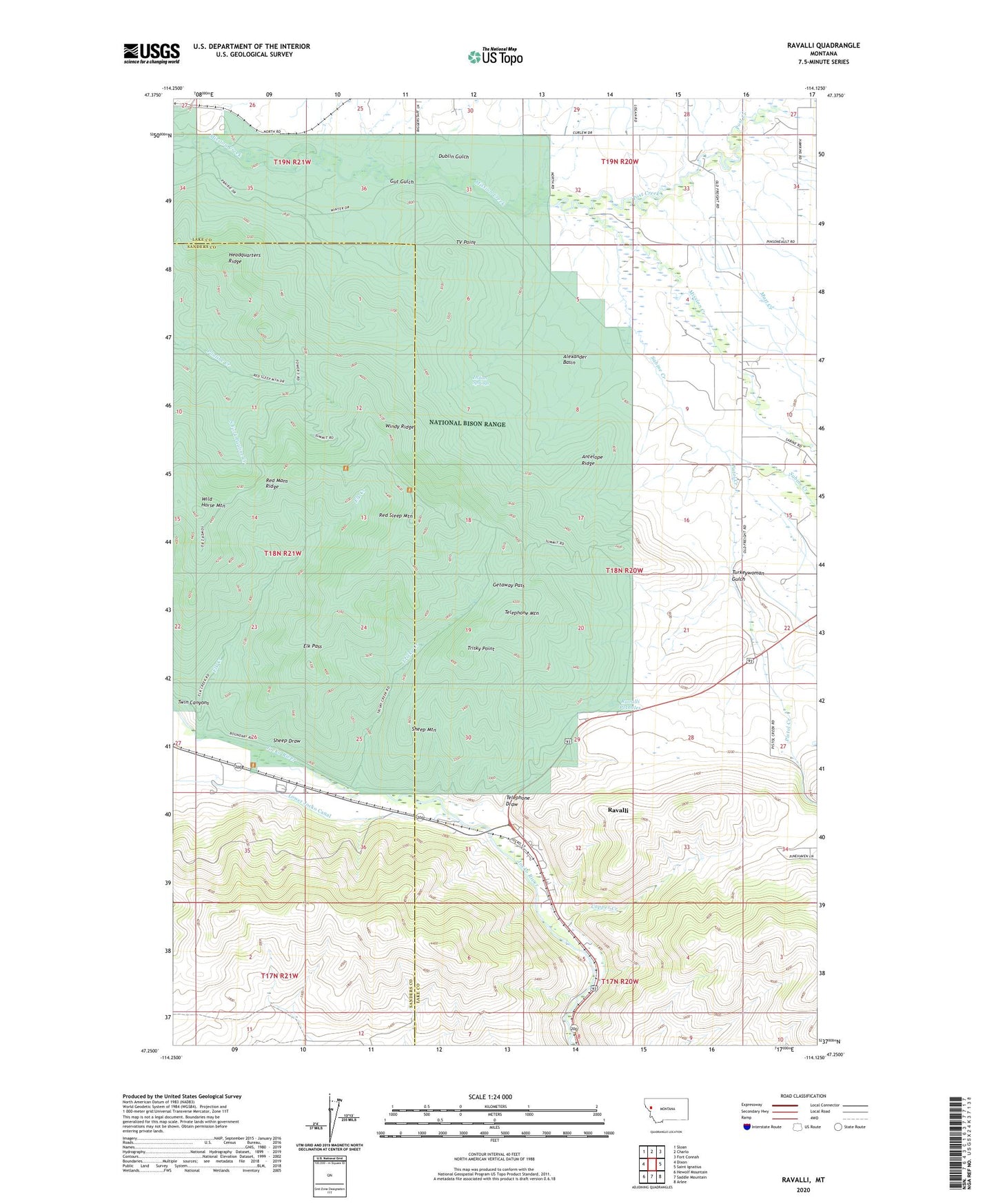 Ravalli Montana US Topo Map Image
