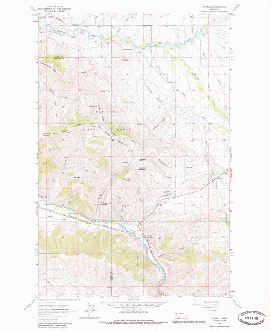 Classic USGS Ravalli Montana 7.5'x7.5' Topo Map Image
