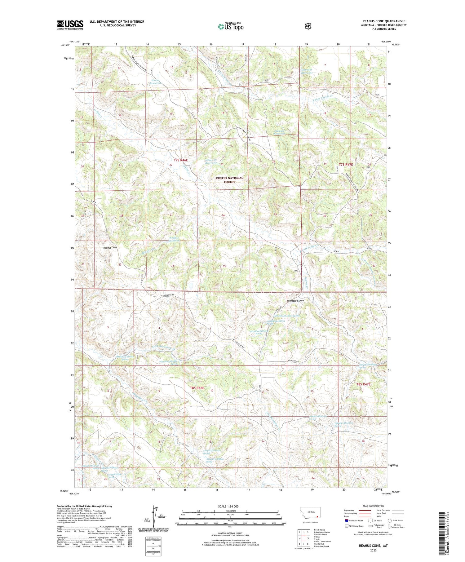 Reanus Cone Montana US Topo Map Image