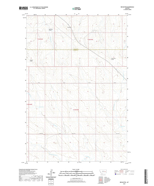 Red Buttes Montana US Topo Map Image