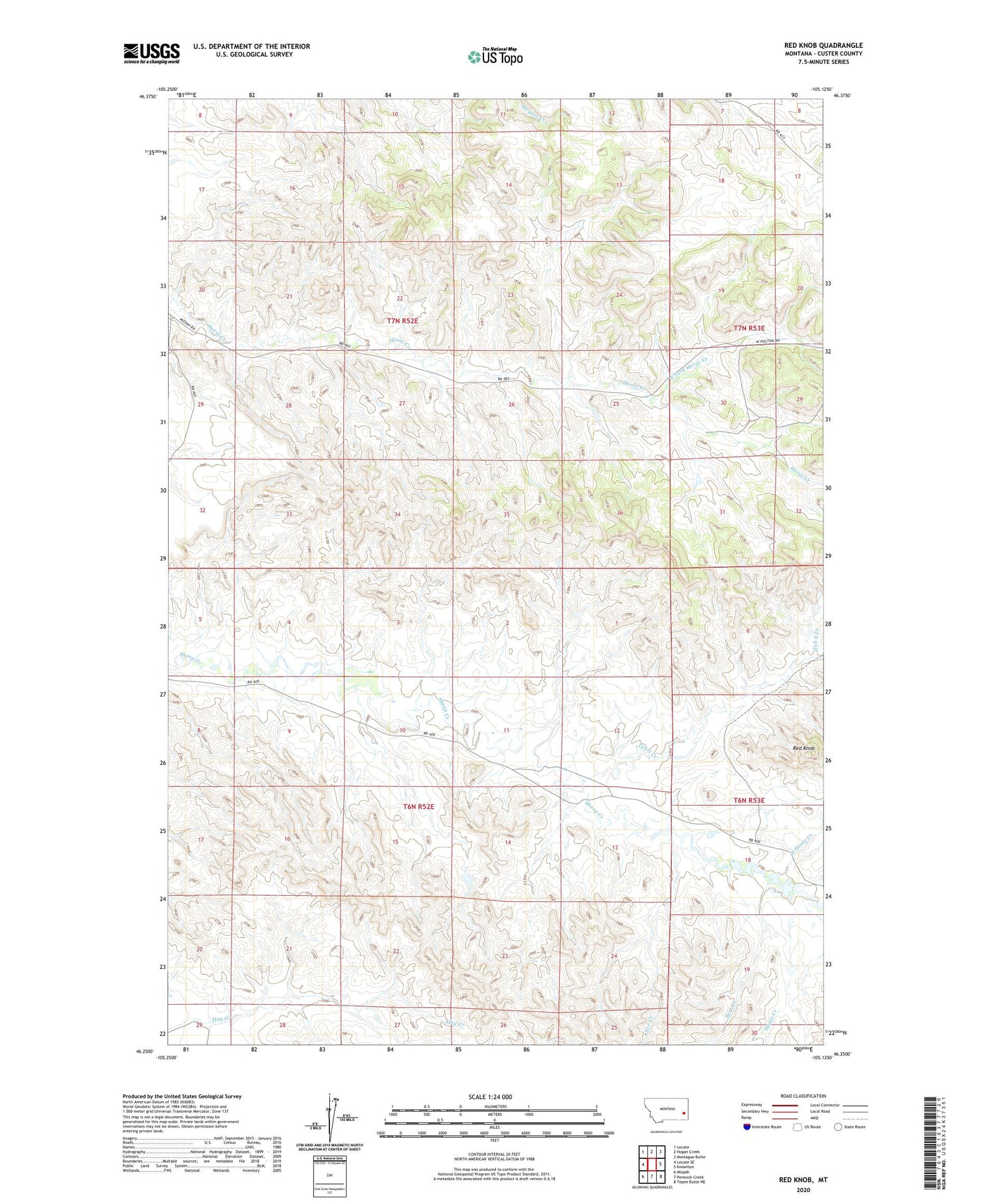 Red Knob Montana US Topo Map Image