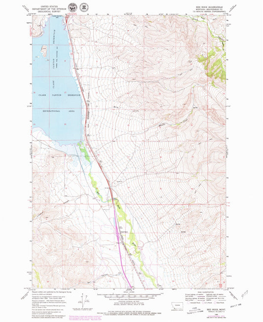 Classic USGS Red Rock Montana 7.5'x7.5' Topo Map Image