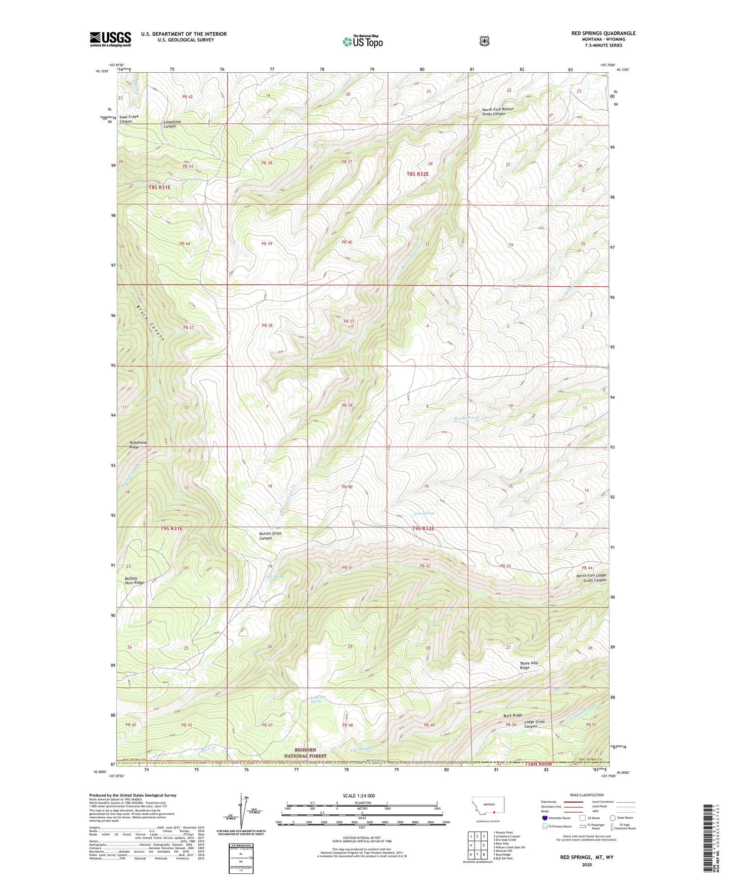 Red Springs Montana US Topo Map Image