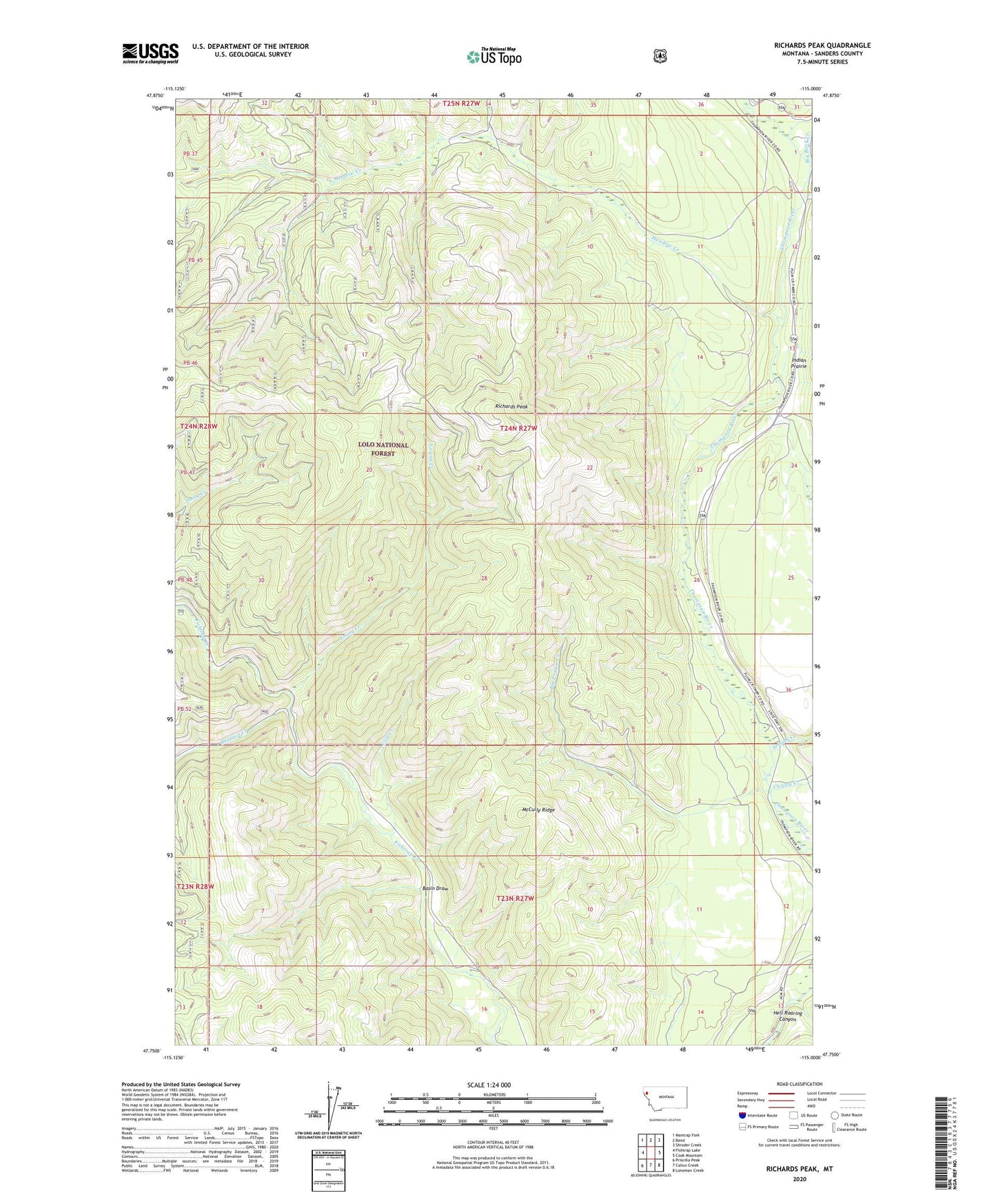 Richards Peak Montana US Topo Map Image