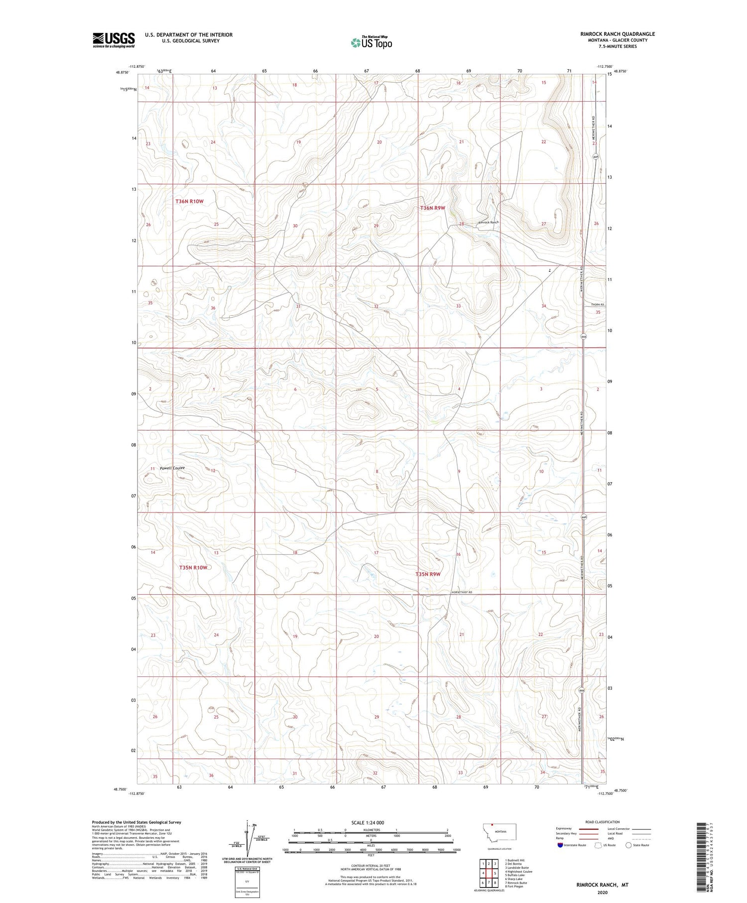 Rimrock Ranch Montana US Topo Map Image